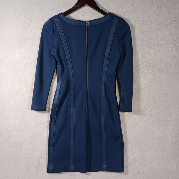 Tracy Reese Womens Sz 2 Navy Shift Dress With Cutout Overlay Details - Picture 4 of 10